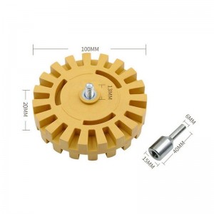 Wiel voor het wissen van de prijs van rubber met booradapter Kit Decal Pinstreep Adhesive Sticker verwijderaar